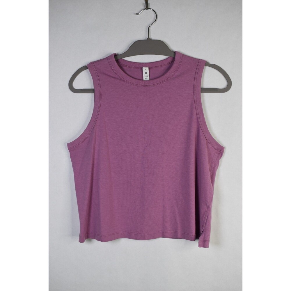 Lululemon Classic Fit Cotton Blend Tank Top Size 8 Pink Mauve Sleeveless - Picture 5 of 5
